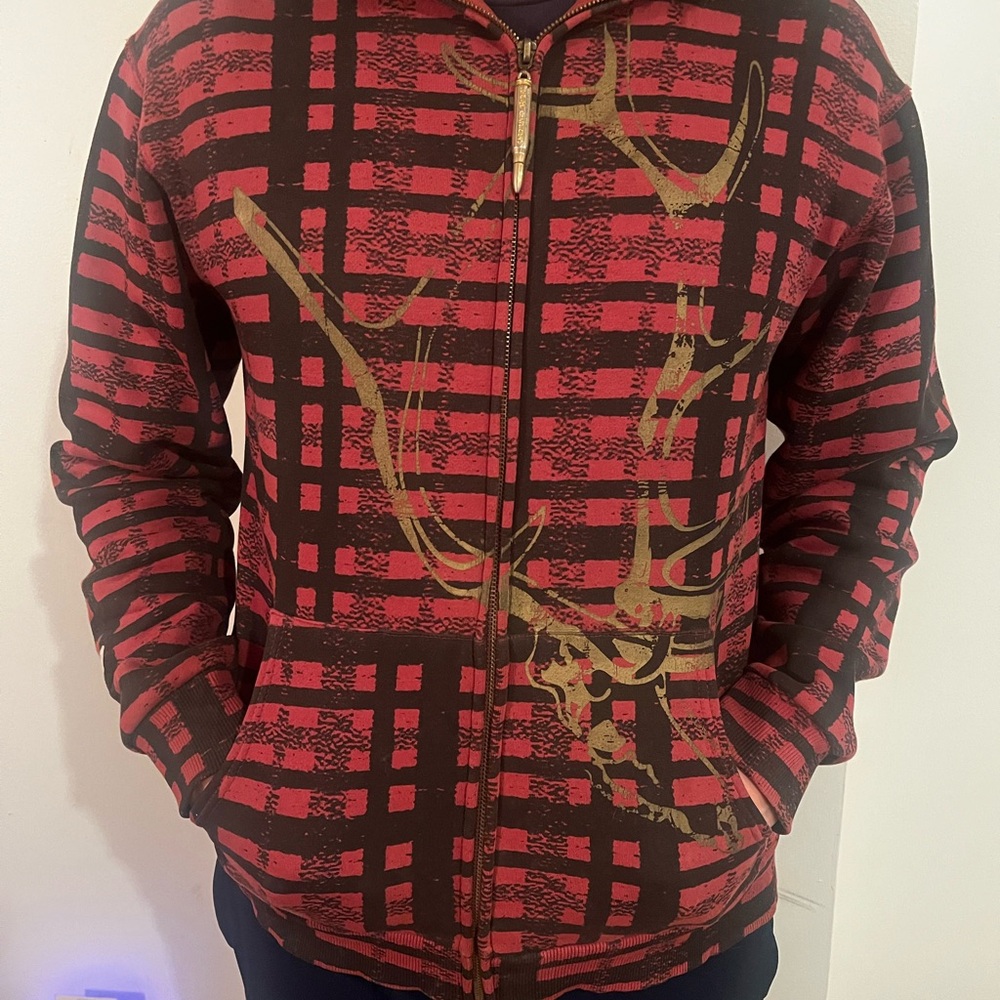 Tapout Red and Black Zip Up Sweater